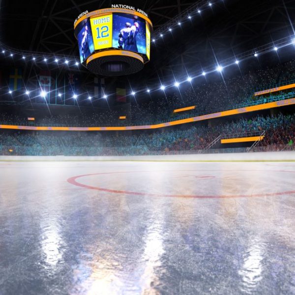Hockey Ice Rink Arena with Scoreboard | Services to Manage Multimedia Rights